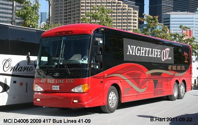 BUS/AUTOBUS: MCI D4000 2009 417 Bus Line