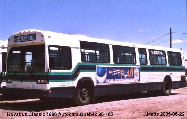 BUS/AUTOBUS: Novabus Classic 1995 Autocar Quebec