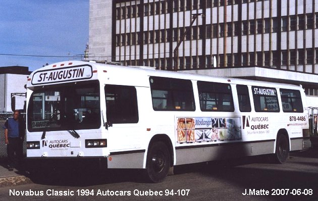 BUS/AUTOBUS: Novabus Classic 1994 Autocar Quebec