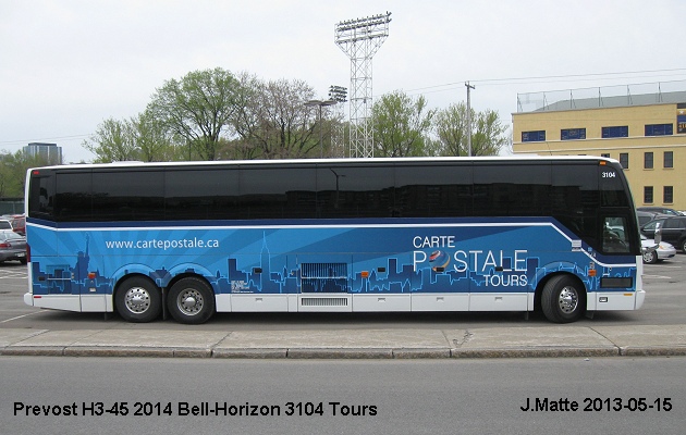 BUS/AUTOBUS: Prevost H3-45 2014 Bell-Horizon