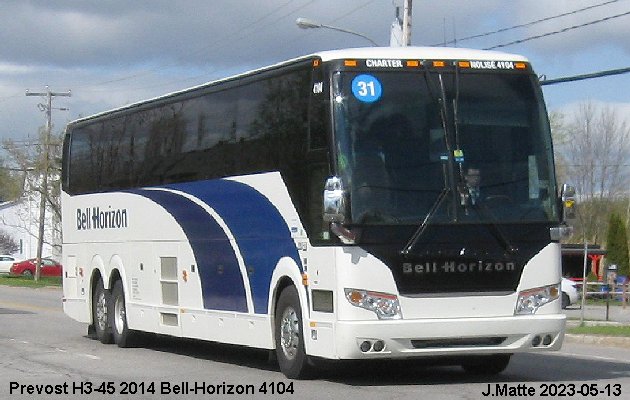 BUS/AUTOBUS: Prevost H3-45 2014 Bell-Horizon