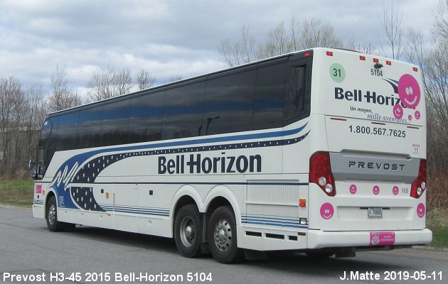 BUS/AUTOBUS: Prevost H3-45 2015 Bell-Horizon