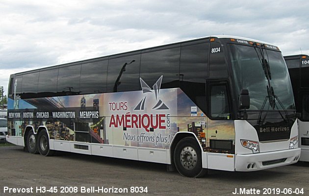 BUS/AUTOBUS: Prevost H3-45 2008 Bell-Horizon