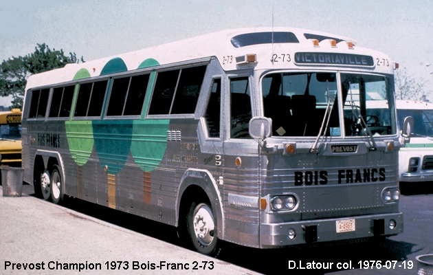 BUS/AUTOBUS: Prevost Champion 1973 Bois Francs