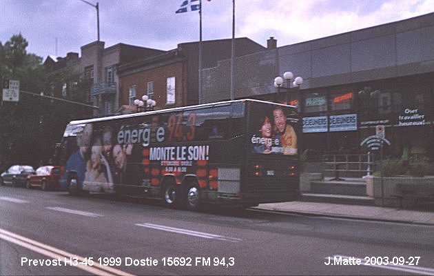 BUS/AUTOBUS: Prevost H3-45 1999 Dostie