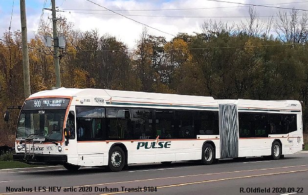 BUS/AUTOBUS: Novabus LFS HEV artic 2020 Durham Transit