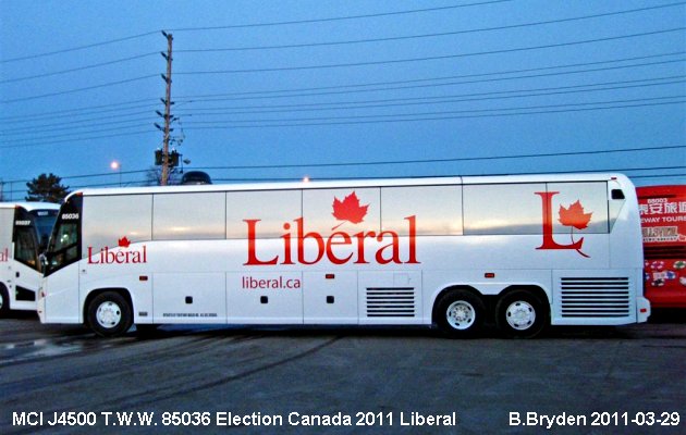 BUS/AUTOBUS: MCI J4500 2009 Election Canada