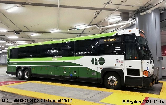 BUS/AUTOBUS: MCI D4500CT 2012 Go Transit