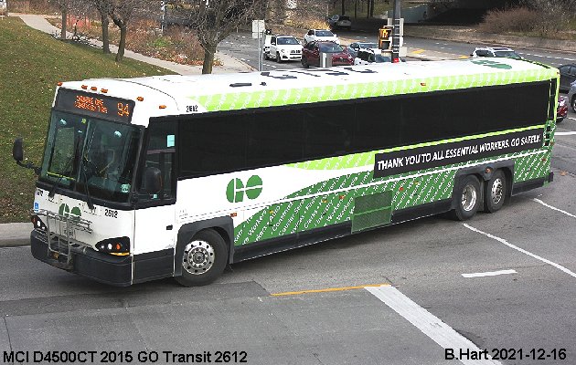 BUS/AUTOBUS: MCI D4500CT 2015 Go Transit