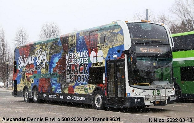 BUS/AUTOBUS: Alexander-Dennis Enviro 500 2020 Go Transit