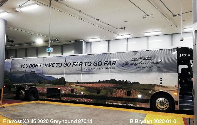 BUS/AUTOBUS: Prevost X3-45 2020 Greyhound