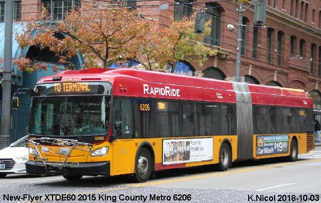 BUS/AUTOBUS: New Flyer XTDE60 2015 King County