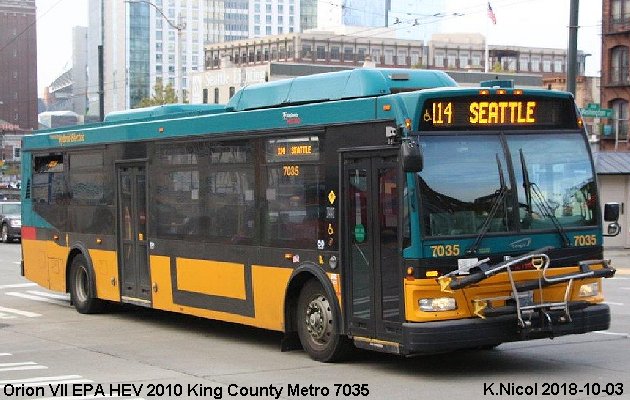 BUS/AUTOBUS: Orion VII EPA HEV  2010 King County