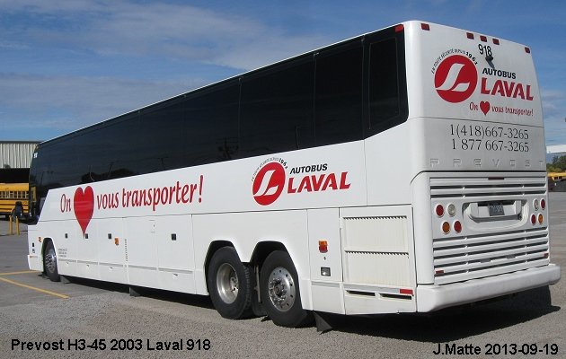 BUS/AUTOBUS: Prevost H3-45 2003 Autobus Laval