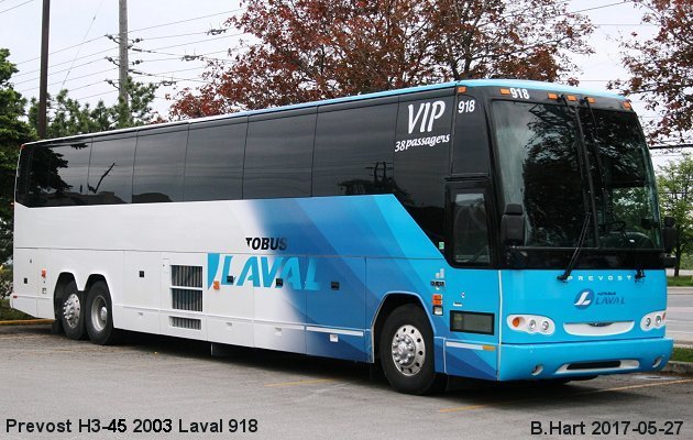 BUS/AUTOBUS: Prevost H3-45 2003 Autobus Laval