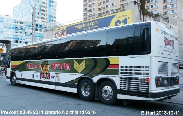 BUS/AUTOBUS: Prevost X3-45 2011 Ontario Northland