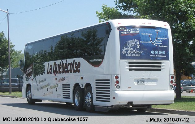 BUS/AUTOBUS: MCI J4500 2010 Quebecoise