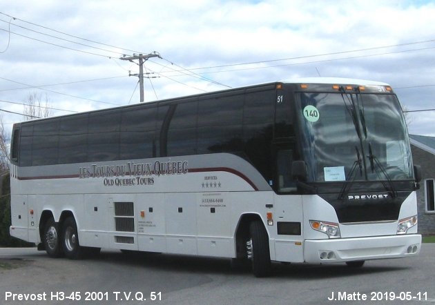 BUS/AUTOBUS: Prevost H3-45 2001 T.V.Q.