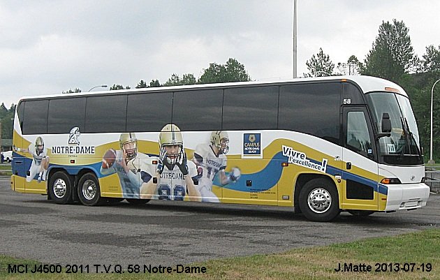 BUS/AUTOBUS: MCI J4500 2011 T.V.Q.