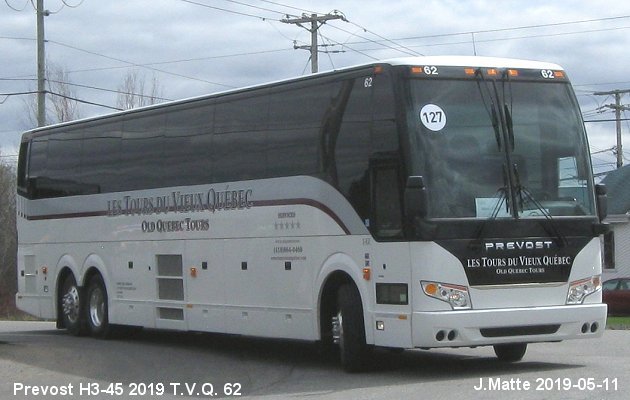 BUS/AUTOBUS: Prevost H3-45 2019 T.V.Q.