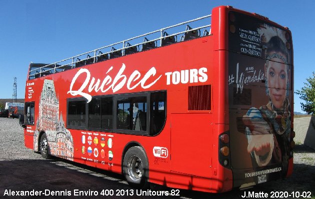 BUS/AUTOBUS: Alexander-Dennis Enviro 400 2013 Tours Vieux Quebec