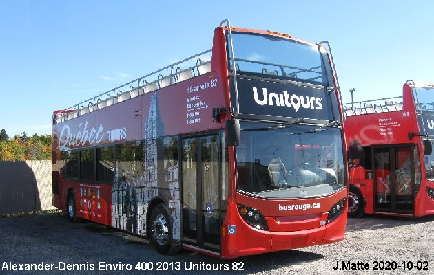 BUS/AUTOBUS: Alexander-Dennis Enviro 400 2013 Tours Vieux Quebec